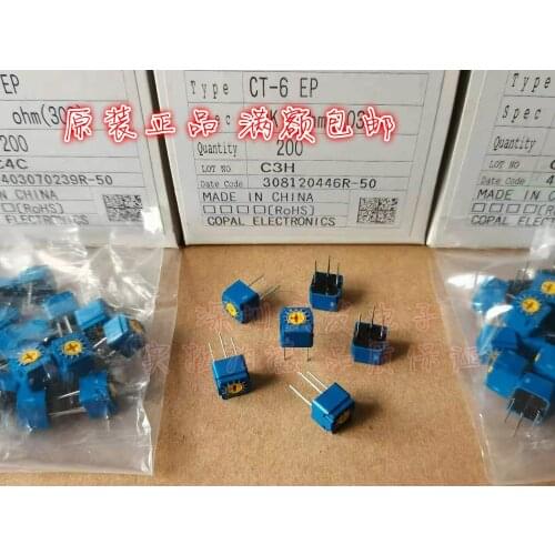 Original New CT-6EP adjustable resistance precision adjustable micro-tuning horizontal potentiometer 3PIN 30K 100K 1M (SWITCH)