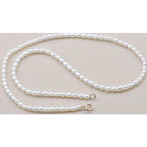 New Arrival Real Pearl Necklace Classic 4-5mm Natural White Mini Rice Freshwater Pearl Necklace Fine Jewelry Girl Gift