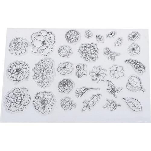 Flower and leaf Transparent Clear Stamps / Silicone Seals for DIY scrapbooking photo album/Card Making HOT