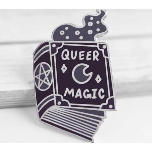 Queer Magic Book of Shadows Enamel Brooch Pin Backpack Hat Bag Jeans Jacket Lapel Pins Badges Fashion Jewelry Accessories