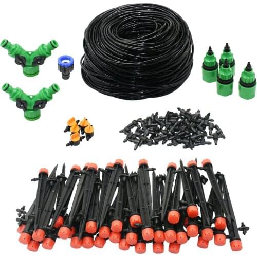 1/4" Hose Drip Irrigation System 360 Degree Adjustable 8 Hole Sprinkler Kit Garden Watering Inserting Ground Micro Flow Dripper