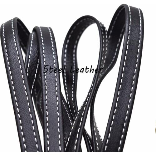2m/lot Approx 10.2*1.85mm genuine black goat leather cords for jewelry real sheep leather cords for jewelry real sheep leather