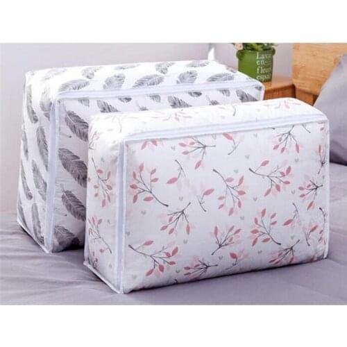 Foldable Storage Bag Print Clothes Blanket Quilt Organizer Storage Bag Cloud Transparent Travel Luggage Organizer Bag