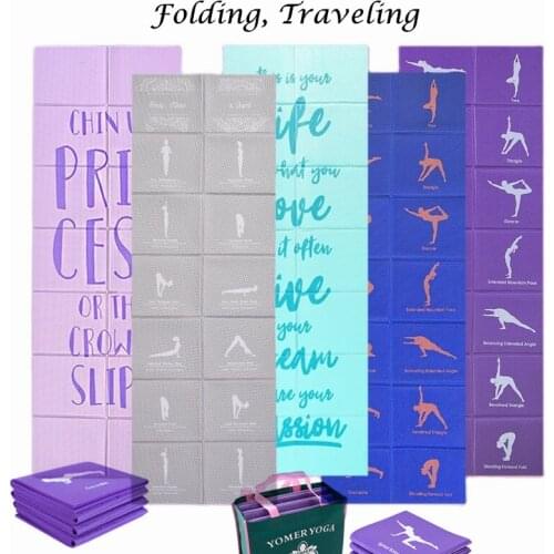 Folding Exercise Yoga Mat PVC Mat Pad Portable Travel Fitness Yoga Esteras for Beginner
