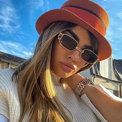 Ins Popular Fashion Small Rectangle Women Luxury Sunglasses Brand Designer Vintage Punk Men Sun Glasses Shades UV400 Oculos