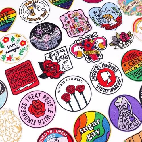Cartoon Letter Embroidered Patches For Clothing Thermoadhesive Patches Badge Gay Patch Iron On Patches On Clothes DIY Applique