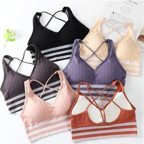 Yoga Top Women Anti-sweat Athletic Gym Sports Breathable Bra Female Shockproof Padded Running Fitness Workout Crop Top