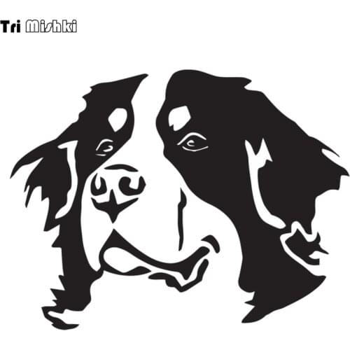 Tri Mishki HZX935 15*19.7cm Switzerland Bernese mountain dog head car sticker auto Windscreen Vinyl Decals Accessories Sticker
