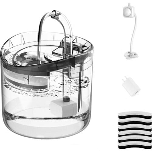 Intelligent Water Fountain with Faucet Water Dispenser Transparent Drinker Pet Drinking Filters Feeder Sensor