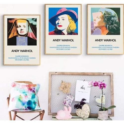 Vintage Fine Art Canvas Poster Andy Warhols Exhibition Posters Gallery Wall Art Print Painting Modern Art Decorative Picture