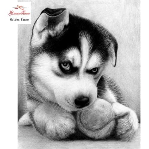 GOLDEN PANNO Diamond Painting Full Square 5D Diy Daimond Embroidery Diamant Mosaic Sale rhinestones pictures Puppy 03