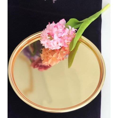 Nordic Style Gold Dining Plate Stainless Steel Dessert Plate Nut Fruit Cake Tray Kitchen Plate Western Steak Kitchen Plate