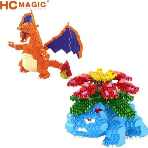 1614pcs+ Pokemon Mini Building Blocks Bulbasaur Charizard DIY 3D Model Micro Brick Figures Toys For Kid Gift