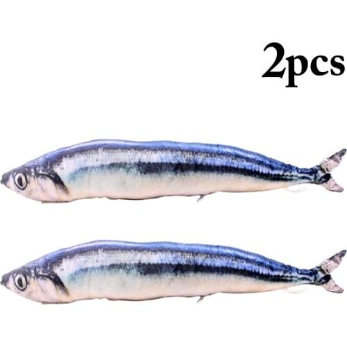 2PCS Fish Cat Toy Creative Realistic Plush Catnip Toy Cat Chew Toy Pet Bite Toy Simulation Fish Cat Toy Cat Funny Favor Toy