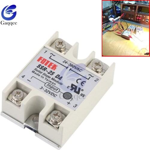 5PCS/Lot Solid State Module Solid State Relay Shield SSR-25DA 25A 3-32V DC to 24-380V AC SSR-25 Power Supply Relay Module Board