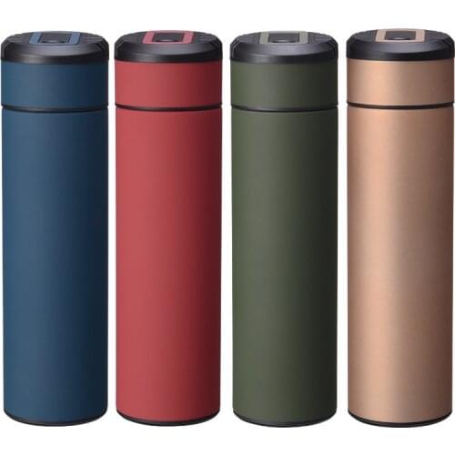 500ml Double Wall Stainless Steel Thermos Bottle Portable Insulated Cup with Pull Ring Cover Vacuum Flask