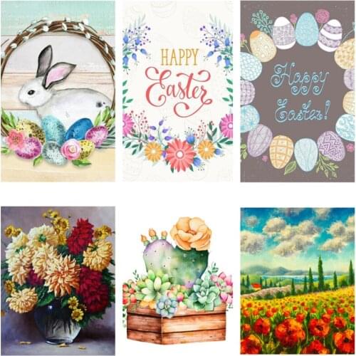 5D DIY Diamond Painting Rabbit Flower Landscape Full Round embroidery Diamond Art Embroidery Mosaic Cross stitch Home Decor Gift
