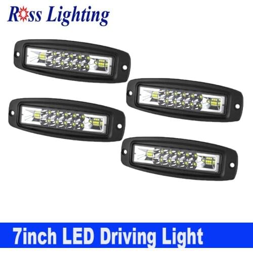7 Inch Flush Mount LED Pod Combo Work Light Bar Waterproof Driving Reversing Lamp For Offroad Backup Pickup Car ATV UTV 12V 24V