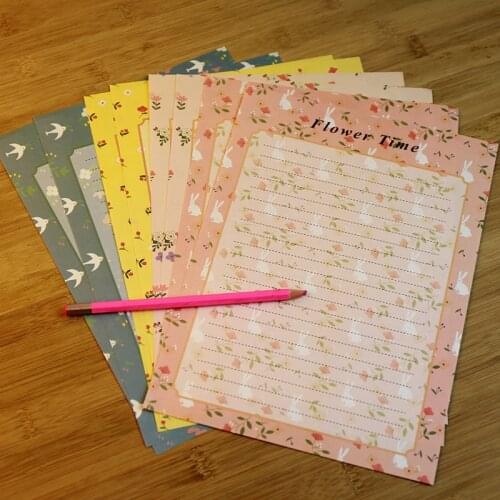 8pcs retro beautiful cute small fresh romantic flower letter paper creative love letter confession letter paper custom