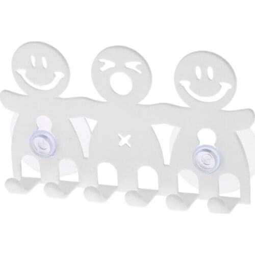 Toothbrush Holder Wall Mounted Suction Cup 5 Position Cute Cartoon Smile Bathroom Sets