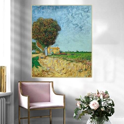 Citon Van Gogh《A Lane near Arles》Canvas Art Oil Painting Famous Artwork Poster Picture Wall Decor Home Living room Decoration
