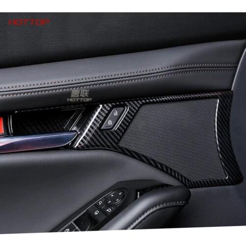 For Mazda 3 Axela 2020 Inner Door Handle Cover Door Bowl Frame Trim Sticker Carbon fiber