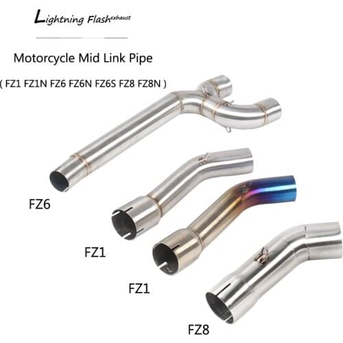 For Yamaha FZ1 FZ6 FZ6N FZ6S FZ8 FZ8N Stainless Steel 51 mm Mid Link Pipe Motorcycle Exhaust System Connecting Converter Slip On