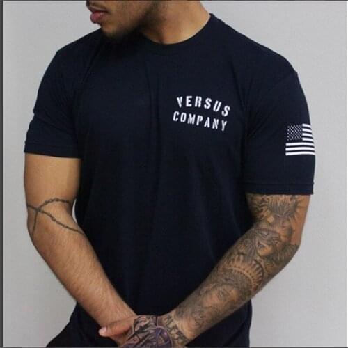 New Gyms T-shirt Men Short sleeve Cotton T-shirt Casual Slim Male Fitness Bodybuilding Workout Tee Tops Summer clothing