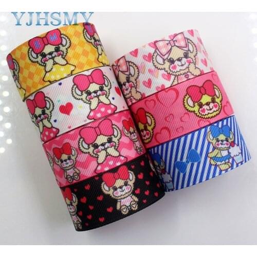 I-19103-309,5yards,25mm Cartoon bead Printed grosgrain ribbons,gift wrap DIY handmade Clothing Hair accessories Materials