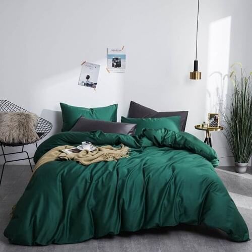 Green 100% Egyptian Cotton Soft US Size Duvet Cover Fitted Sheet /Bed Sheet Bedding Set 106''x90''And 90'x90'' Size 4Pieces