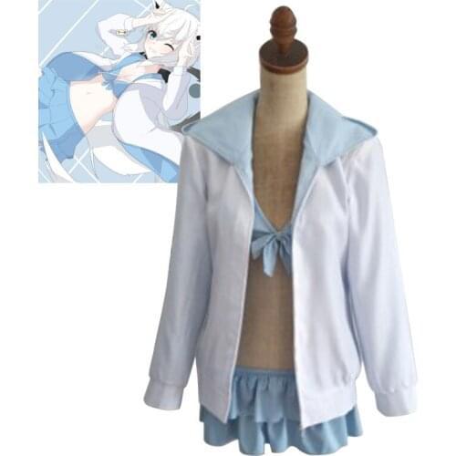 Shirakami Fubuki Cosplay Costume Coat Swimsuit Custom Made