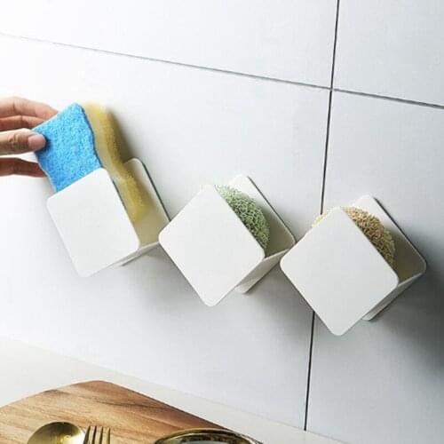 Kitchen Sink Sponge Holder Wall Mounted Sink Sponges Sundries Drain Drying Rack Kitchen Sink Accessories Organizer