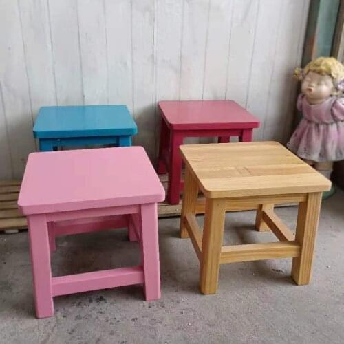 Square Handmade Rough Kids Wooden Stools