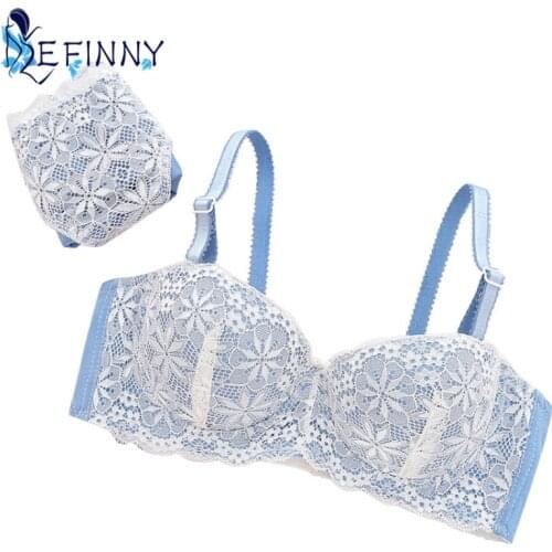 Cute Girl Intimates Sets Convertible Straps Underwire Enhance Push up Bra+Lace Briefs Breathable Underwear Lolita B Cup