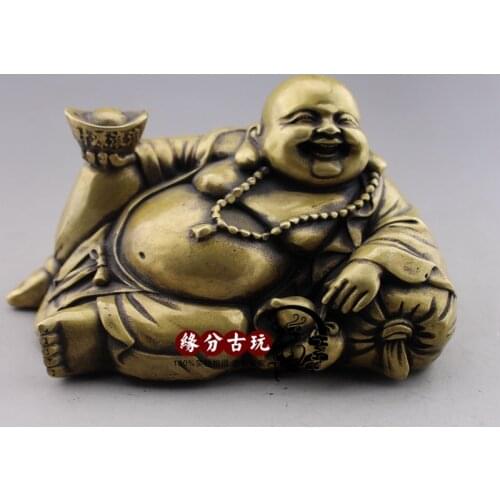 MOEHOMES Chinese copper handicrafts geomantic wealth happiness the Buddha statue of Buddha family decoration metal handicraft