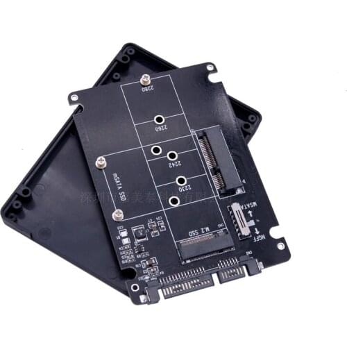 MSATA M.2 NGFF To SATA Solid State Hard Drive Adapter Card Two In One Bkey B+m Key Expansion Board Hard Disk Box HDD Enclosure