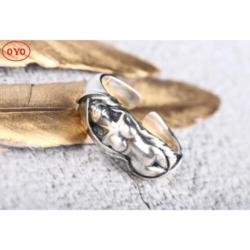 Beauty Body Art 925 Ring Sterling Silver Mens Personalized Creative Exaggerated Ring