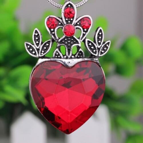 N038 Fashion personality simple necklace Big peach heart Crystal necklace jewely