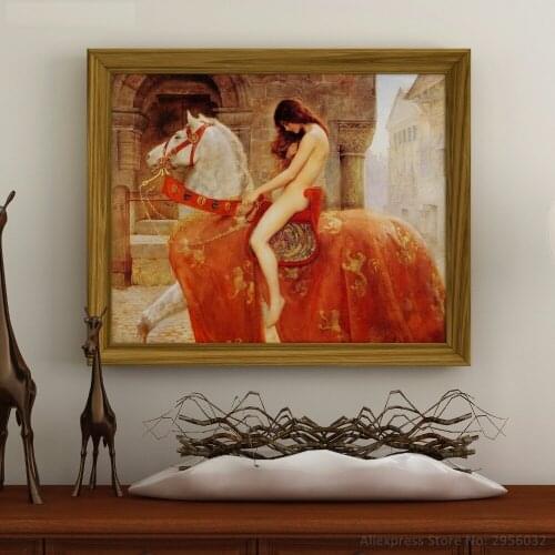 Lady Godiva,Woman on horseback,Big Cross Stitch kits ,400x299 stitch,82x64 cm,Cotton big advanced Cross Stitch Kits