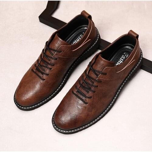 New Men Casual Shoes Business Formal Dress Soft Leather Casual Men Shoes High Quality Brand Work Shoes Free Shipping