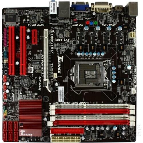 For BIOSTAR TH55B HD Original Used Desktop Motherboard H55 LGA 1156 DDR3 16G SATA2 USB2.0 Micro ATX (P7H55 LX LE P7H55-M USB3)