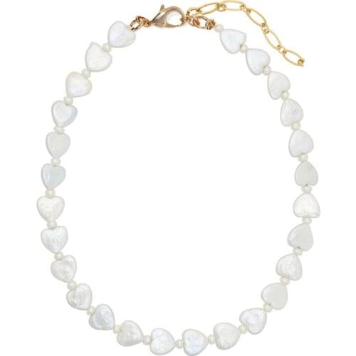 White Natural Stone Necklace Delicate Small Pearl Beaded Trendy Accessories Fashionable Valentines Day Gift for Girls 2020 New