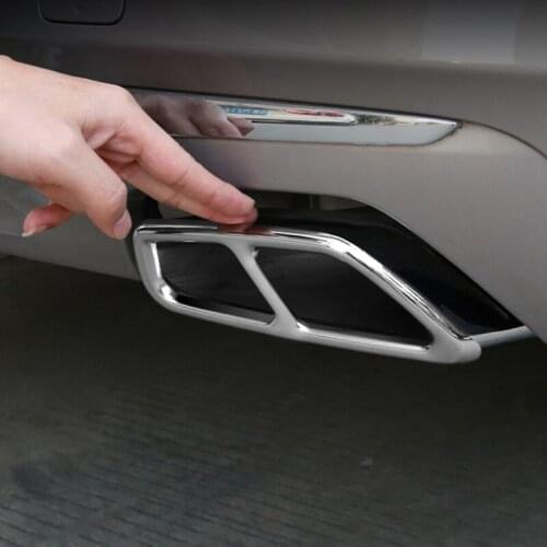 A Pair Car Styling Tail Throat Exhaust Pipe Frame Decoration Sticker Trim For BMW 5 6 Series G30 G38 G32 2017-2020 Accessories