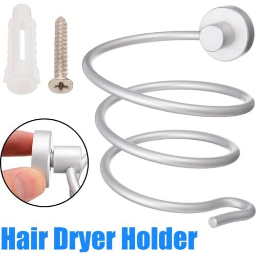 Bathroom Hairdryer Rack Holder Tool Helical Shaped Hair Dryer Stand Holding Shelf Wall Mounted Barber Shop Bathroom Hardware