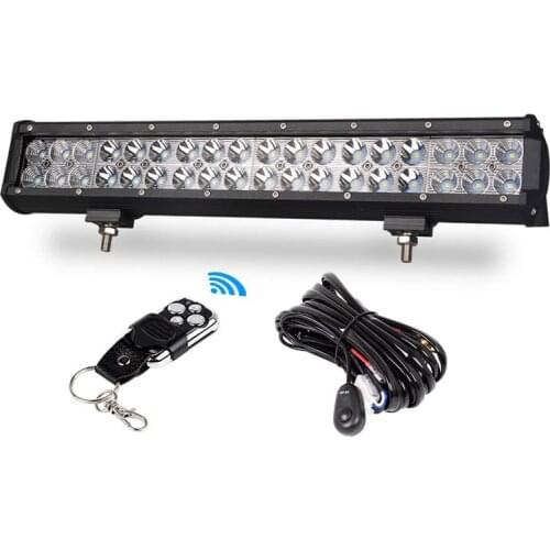 17 inch LED Light Bar Dual Row Light Bar Driving Lamp Combo Beam 6000K 12V 24V Cable Remote For Offroad Car Truck ATV UTV