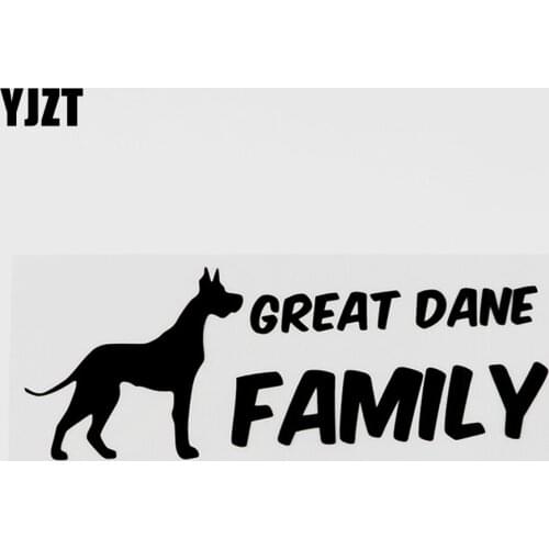 YJZT 18CMX6.6CM Funny Great Dane Family Vinyl Decor Car Sticker Decal Black/Silver 8C-0141