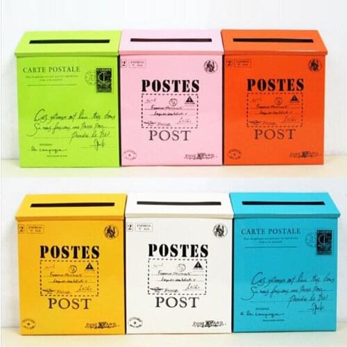 Rural Style Iron Mailbox Letter Case Newspaper Mailbox For Home Vintage Mailboxes Post Box Home Storage Decoration