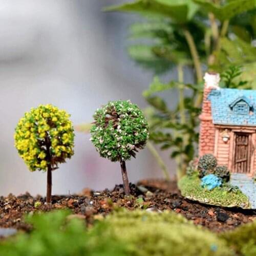 1/5pcs/Set Mini Tree Fairy Garden Miniatures Micro Landscape Resin Crafts Bonsai Figurine Garden Terrarium Accessories supply