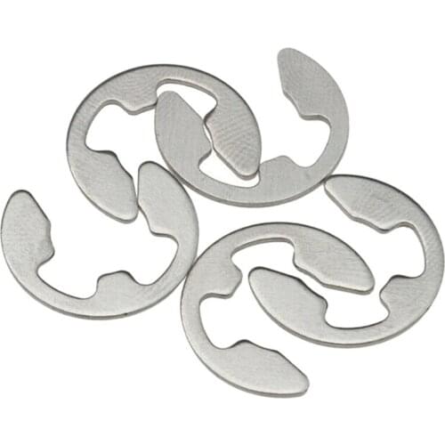 200Pcs Stainless Steel E-Clip Washer Circlip Retaining Ring Assortment Kit Buckle-shaped Split Washers for Shaft Clamp Hardware