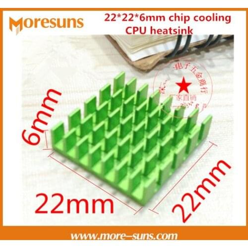 Fast Free Ship 50pcs High quality aluminum heat sink 22*22*6mm chip cooling CPU heatsink electronic radiator
